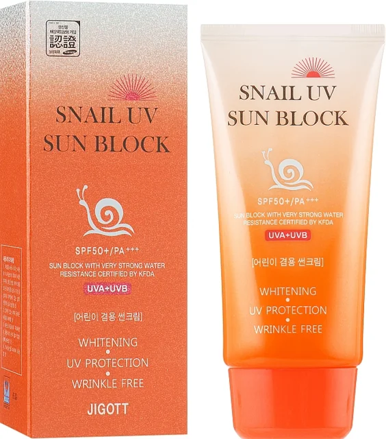ضدآفتاب حلزون جیگوت 70 میل +++JIGOTT Snail UV Sun Block Cream SPF50 PA
